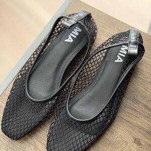 MIA Women's Black Mesh Flats
